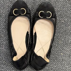 Cole Haan black flats with buckle